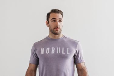 Nobull Men's T Shirts Lavender | Australia (PV0254)